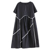 Loose Casual Contrast Color Slimming Pleating Dress