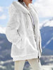 Plush Hooded Jacket – Oversized Fleece Zip-Up with Pockets by FitiqueFit
