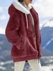 Plush Hooded Jacket – Oversized Fleece Zip-Up with Pockets by FitiqueFit