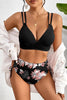 Black Ribbed Knit High Waist 2pcs Bikini Swimsuit by Wild and Free Boutique