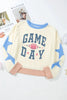 GAME DAY Star Patch Round Neck Long Sleeve Sweatshirt by Wild and Free Boutique