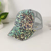 Sequin-Embroidered Mesh Baseball Cap with Sunshade – Breathable Trendy Hat by FitiqueFit