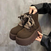 Women’s Chunky Sole Lace-Up Boots – Vintage Style by FitiqueFit