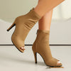 Women’s Peep Toe Stiletto Boots | High Heel Fishmouth Boots by FitiqueFit