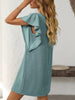 Ruffled Round Neck Short Sleeve Dress Feminine Simple Classic Dress Breathable And Comfy Dress by Stevvex
