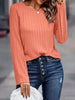Textured Knit Long Sleeve T-Shirt by Simply Love