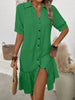Women's Puff Sleeve Ruffled Hem Mini Dress – Solid Color by FitiqueFit