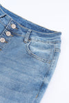 High Waist Button Fly Flared Jeans