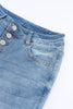 High Waist Button Fly Flared Jeans