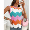 Women’s Rainbow-Striped Cropped Sweater Vest by FitiqueFit