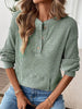 Ribbed Button Detail Long Sleeve T-Shirt by Simply Love