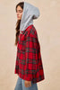 BiBi Brushed Plaid Hooded Jacket by FitiqueFit