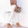 Women's Straight Leg Ankle-Length Raw Hem Denim Pants – Casual High-Waist Jeans by FitiqueFit