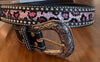 Catty Cowgirl Crystal Tooled Leather Belt by Neon Spur