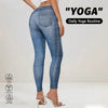 Retro Denim-Look Butt-Lifting Yoga Leggings – High-Elastic Fitness Pants by FitiqueFit