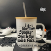 Spooky shit Halloween Libbey Glass Coffee Cup by Madness & Mayhem LLC