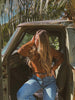 John Wayne Western Pearl Snap Button Up Top In Brown by Lil Bee's Bohemian