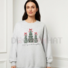 Merry & Bright Christmas Tree Embroidered Sweatshirt by Dog Mom Hat