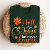 Fall For Jesus He Never Leaves T-Shirt – Autumn Christian Women's Tee by Dog Mom Hat