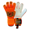 Orange Hybrid Cut Pro-Level Goalkeeper Gloves - ONEKEEPER FUSION Contact Orange and White