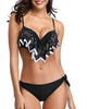 Tropical Bikini Bottom Padded Ruffled Top Push Up Bikini Swimsuit For Women Underwire Bikini Top Ruffle Padded Two Piece Bathing Suits Teen Girls Two Piece Swimsuit Women Cross Back Bathing Suit Swimwear by Stevvex