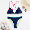 Women Two Piece Triangle Low Waist Bikini Sets Women's Halter Triangle Bikini Bottom Two Piece Swimsuits Swimsuit For Women High Cut Two Pieces Swimwear Beach Bathing Suit Lace Up Two Piece Bathing Suit by Stevvex