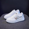 Spring Fashion Breathble Women Sneakers Leather Platform Shoes Women Lace Up Casual Shoes White Fashion Sneakers White PU Leather Platform Sneaker For Women Lace Up Walking Sneakers by Stevvex