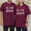 Vintage "I Love Jesus" Print T-Shirt by Dog Mom Hat