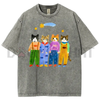 Retro Cat in Denim Overalls T-Shirt by Dog Mom Hat