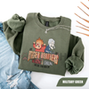 Women's Cartoon Graphic Print Crewneck Sweatshirt by Dog Mom Hat