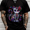 Catrina Sugar Skull T-Shirt - Día de Muertos / Cinco de Mayo Cat Tee, Unisex Vibrant Mexican Graphic Apparel