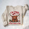 Christmas Lights Cow Sweatshirt by Dog Mom Hat