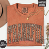 Leopard "Thankful" Comfort Colors T-Shirt – Trendy Women's Fall Apparel by Dog Mom Hat