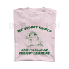 My Tummy Hurts And I'M Mad At The Government" Retro Frog Meme T-Shirt – Funny Unisex Adult Tee by Dog Mom Hat