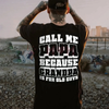 "Call Me Papa" Funny Dad T-Shirt – Trendy Father's Day Gift for Him, Unisex New Dad Slogan Tee by Dog Mom Hat