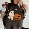 Cozy Floral Patchwork Ghost Shirt – Vintage Spooky Aesthetic Tee by Dog Mom Hat
