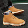 Business Soft Mens Boots Winter Shoes Waterproof Snow Boots With Warm Plush Winter Footwear Casual Boots Winter Hiking Boots Lining Outdoor Anti Slip Outdoor Sport Shoes by Stevvex