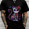 Dia de Los Muertos Cinco de Mayo Cat Sugar Skull T-Shirt – Mexican Fiesta Graphic Tee by Dog Mom Hat