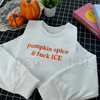 Pumpkin Spice & Freedom Embroidered Sweatshirt – Support Immigrant Families Crewneck by Dog Mom Hat