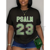 Women's Psalm 23 Jersey Premium T-Shirt – Bold Green Lettering, Soft Casual Crew Neck Tee by Dog Mom Hat