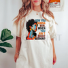 Relaxed Fit T-Shirt African American Graffiti Portrait Print – Unisex Polyester Knit Spring and Summer Tee by Dog Mom Hat