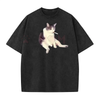 'Cat Smoke' Funny Animal Graphic Tee – Unisex Streetwear Shirt by Dog Mom Hat