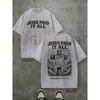 Retro Washed T-Shirt Double Sided Printed 'JESUS PAID IT ALL' Letter & Cross Pattern by Dog Mom Hat