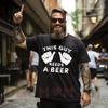 "This Guy Needs A Beer" Funny Mens Drinking Gift T-Shirt by Dog Mom Hat