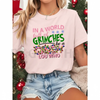 "In A World Full Of Grinches Be A Cindy Lou Who" Short Sleeve Top – Pink Letter White Christmas Party Outfit by Dog Mom Hat