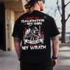 Protective Dad Graphic Tee – “Hurt My Daughter or Son, Not Even God Can Save You” Shirt by Dog Mom Hat