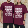 "The Devil Whispered In My Ear" Statement Tee by Dog Mom Hat