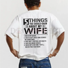 5 Things You Should Know About My Wife T-Shirt – Funny Husband Graphic Tee by Dog Mom Hat