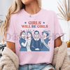 "Girls Will Be Girls" Patriotic Shirt – Strong American Women 4th of July Tee by Dog Mom Hat