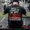 "When it Comes to My Wife I Will Smile in My Mugshot" Shirt by Dog Mom Hat